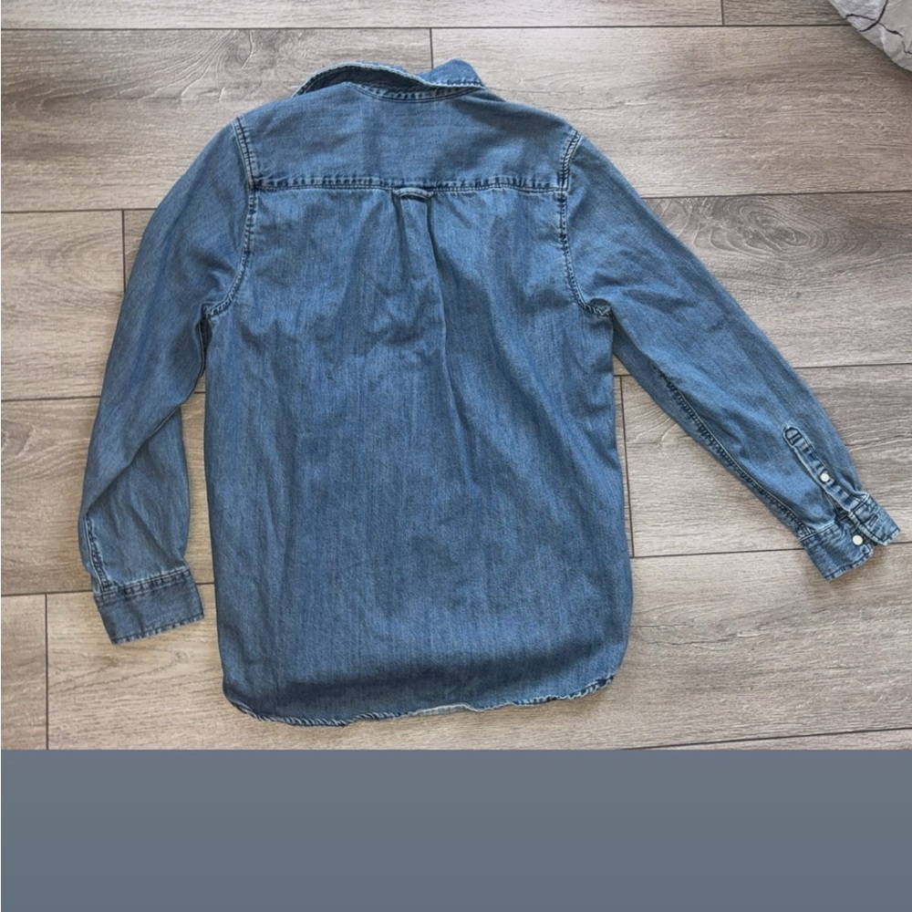 H&M Size XS Denim Long Sleeved Blouse Button Up Cotton GUC - Picture 6 of 6